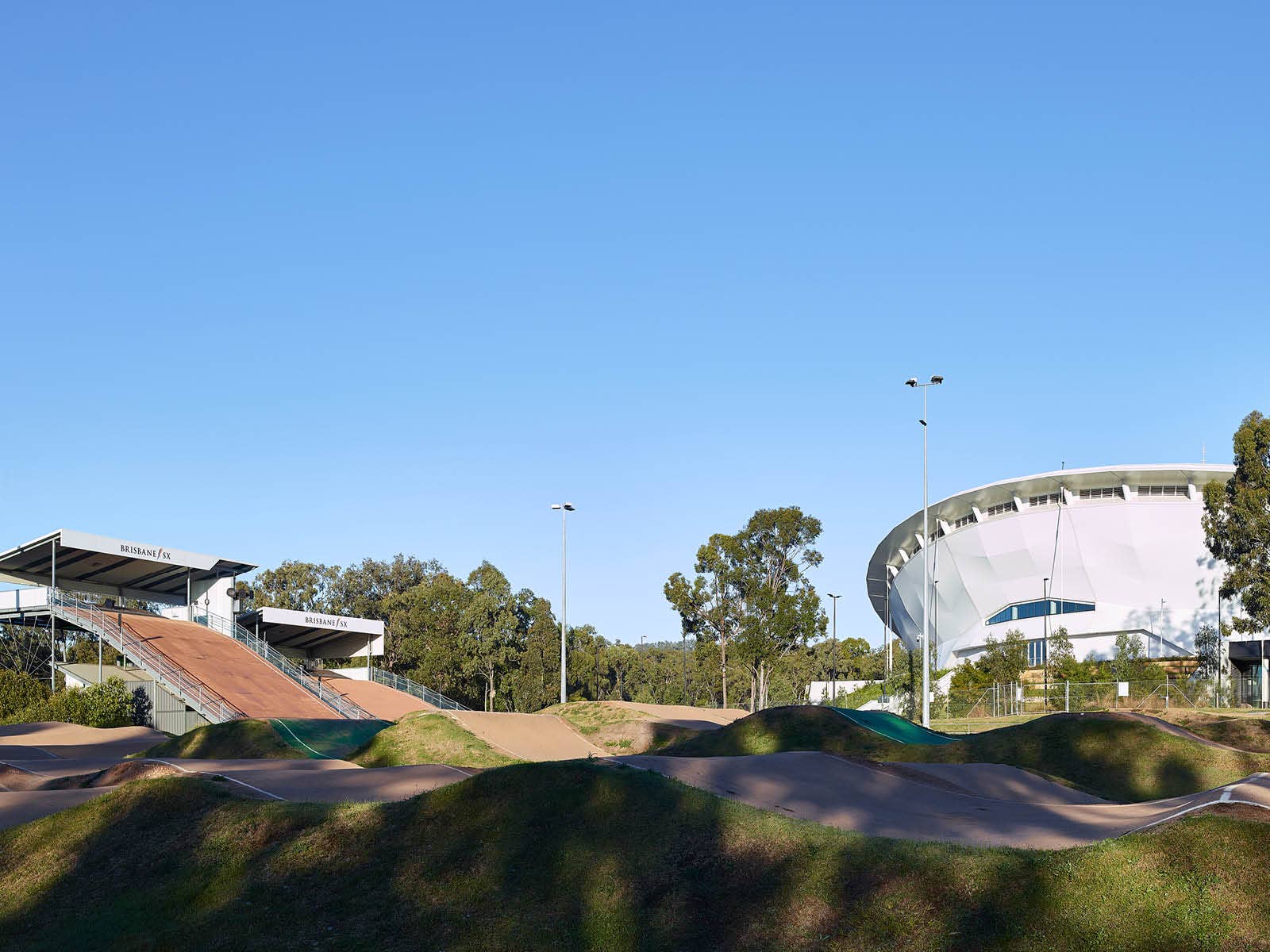 The BMX track with Anna Meares Velodrome in the background