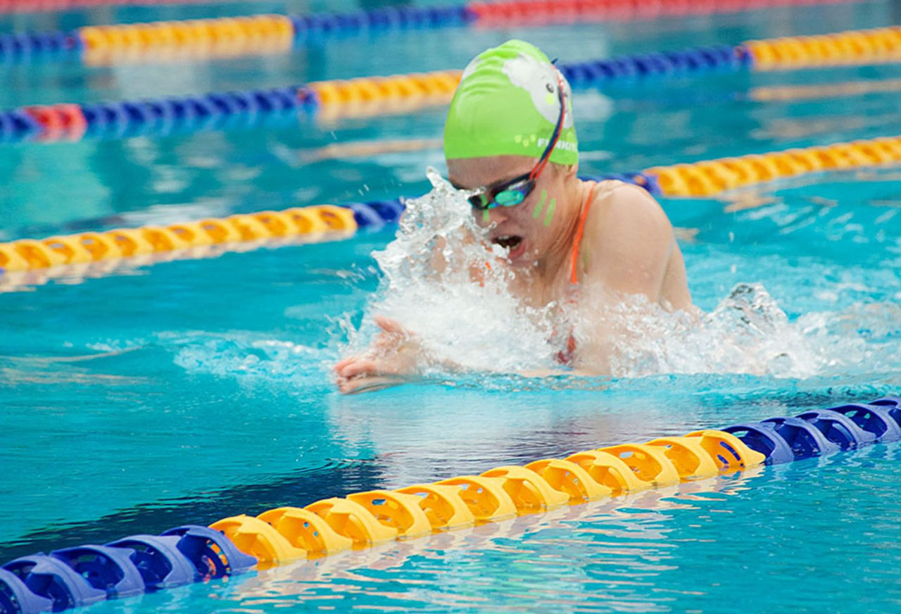 Swimmer doing breaststroke