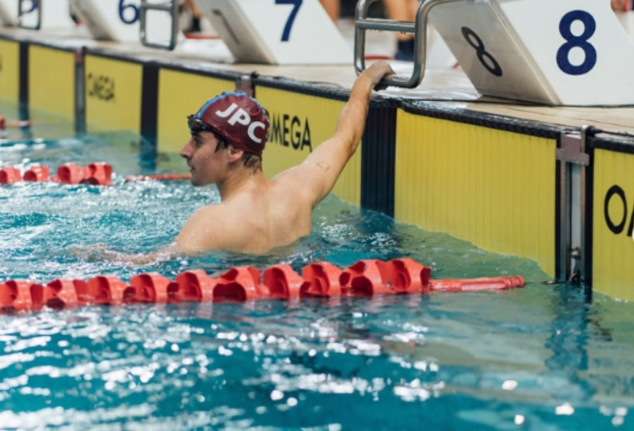 Kid finished swimming race
