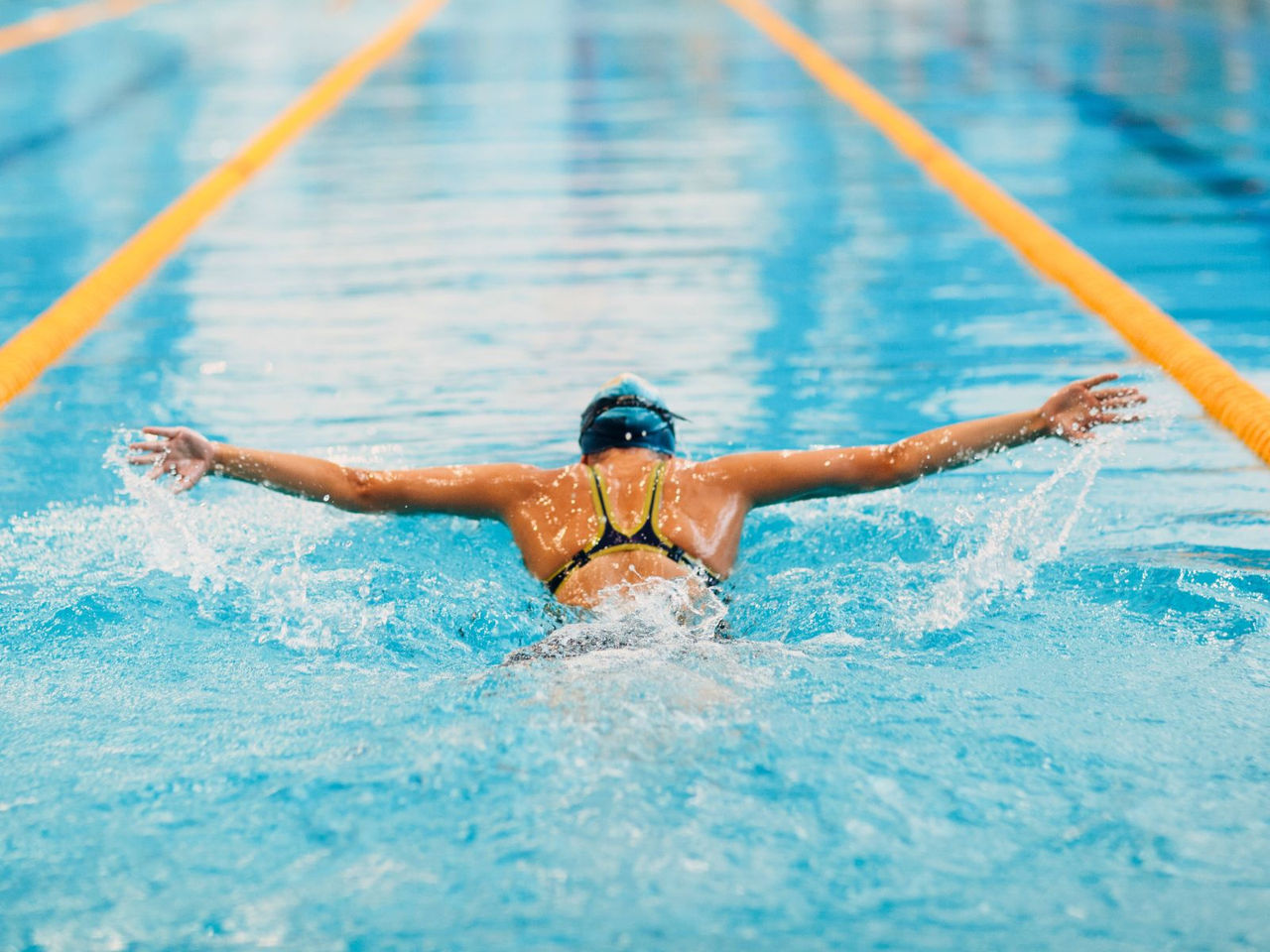 Swimmer doing butterfly
